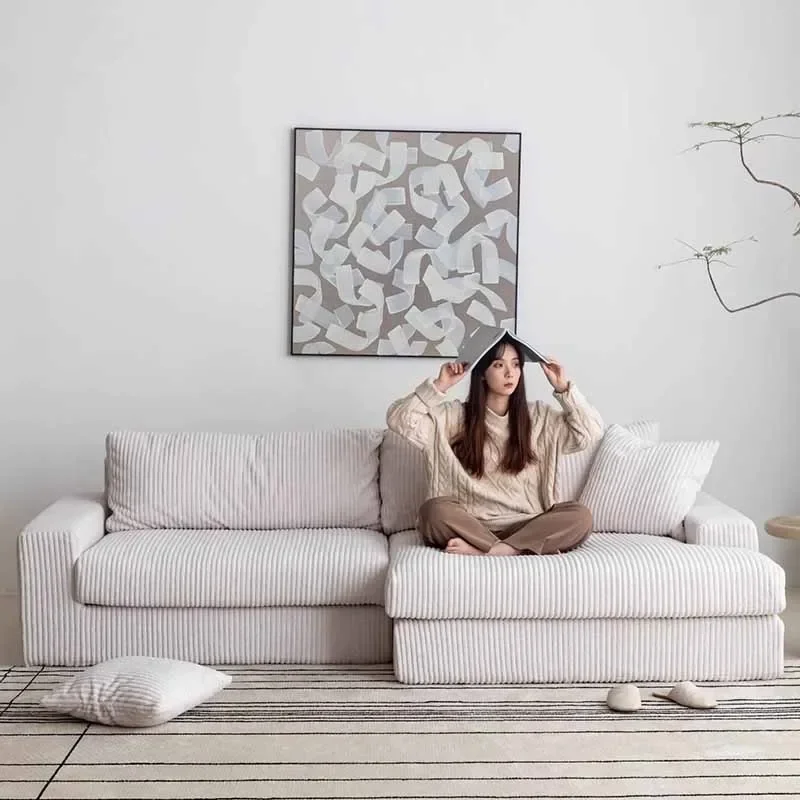 

New Arrival Soft Living Room Sofas Unique Fancy European White Luxury Lazy Sofa Modern Floor Nordic Divano Apartment Furniture