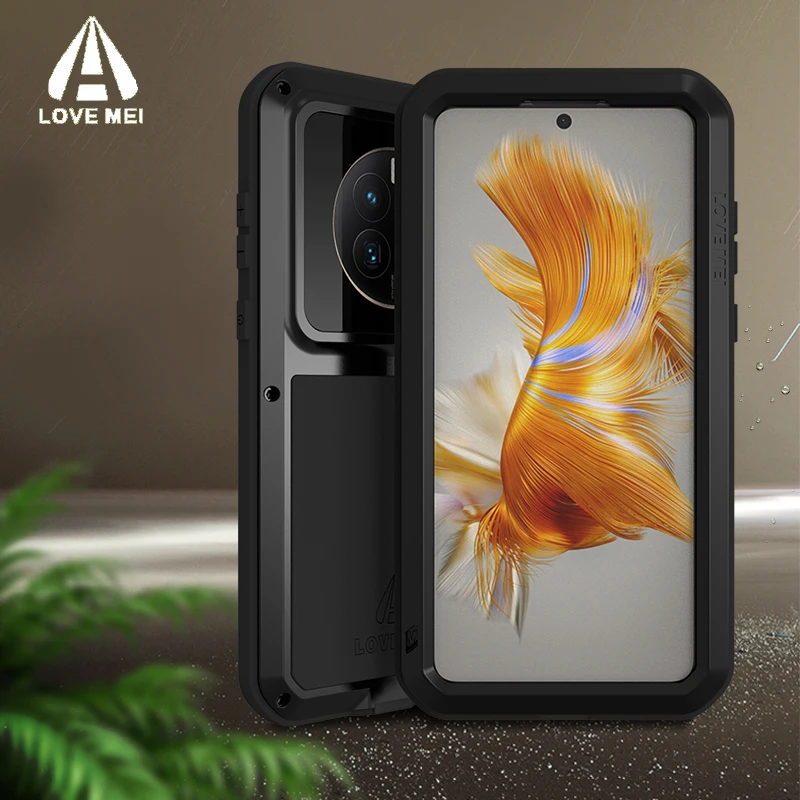 

Original LOVEMEI Tempered Glass Armor Metal Case for Huawei Mate 50 Shockproof Life Waterproof Phone Cover Powerful Protection