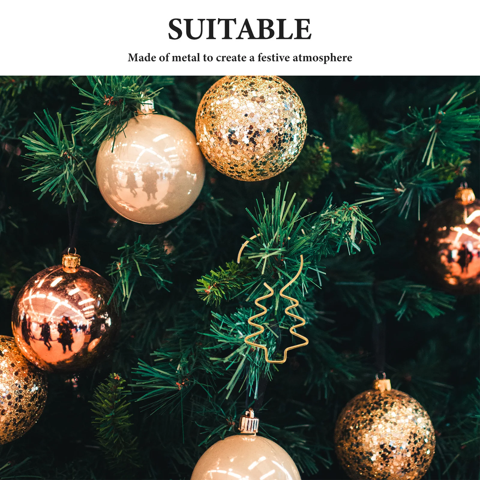 100 قطعة خطاف زخرفة معدنية الذهب شجرة عيد الميلاد على شكل الشماعات قابلة لإعادة الاستخدام مقاطع الأسلاك لتعليق الحلي الصغيرة اكاليل عطلة