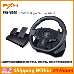 PXN V900 Gaming Steering Wheel PC Racing Wheel for PS3/PS4/PC Windows/Switch /Xbox One/Xbox Series X/S 270/900 Rotate with Pedal