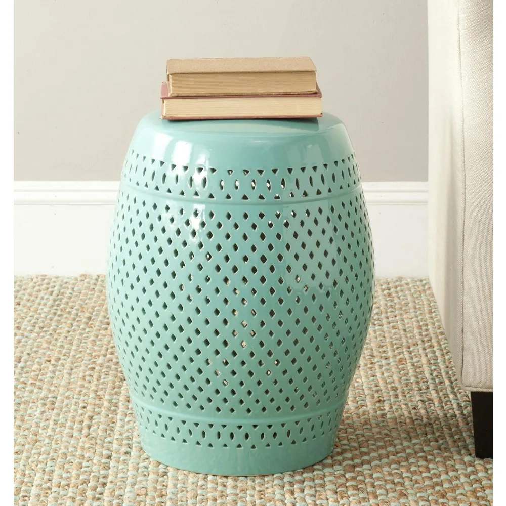 Decorative Garden Stools  Diamond Ceramic Decorative Garden Stool, White