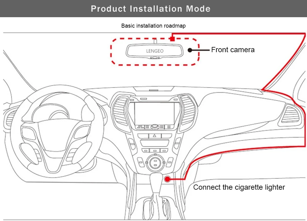 1080P 3-Kanal-Objektiv WLAN Dashcam Auto DVR Innenraumkamera Mini-Recorder Video-Registrator Dashcam Dreiwege-Videokamera – Detail 12