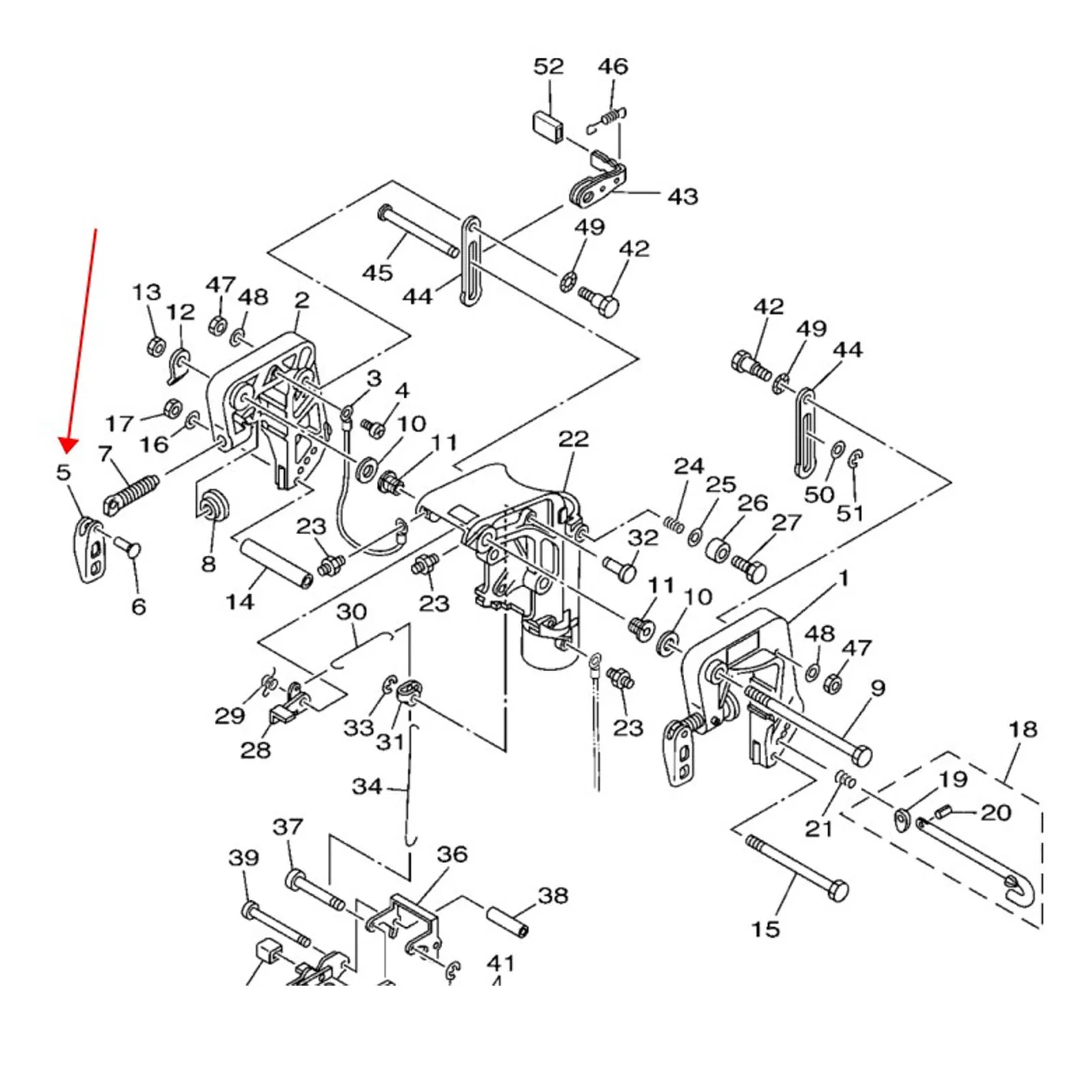Boat Outboard Handle Transom Clamp 663‑43118‑01‑4D Oxidation Resistant Outboard Handle Transom Clamp for 15 To 85HP