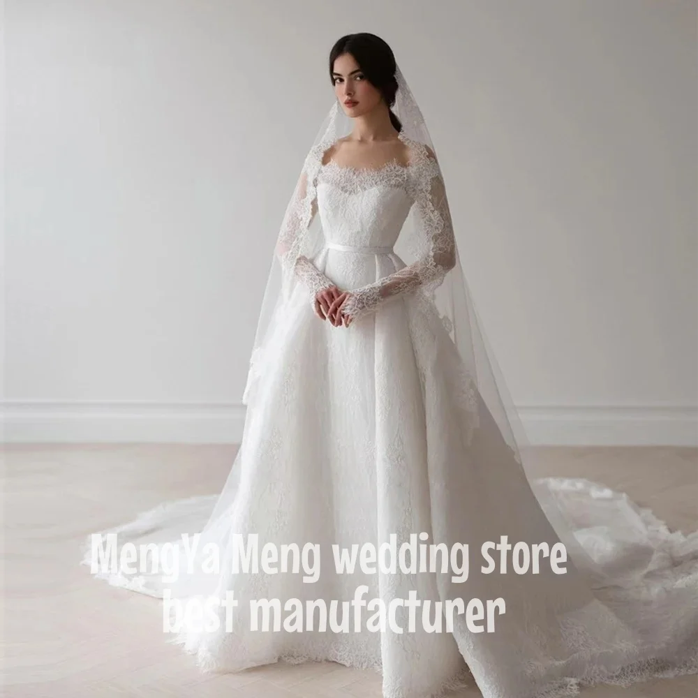 

ZHUISHU 2025 Off The Shoulder Lace Wedding Dresses Elegant A Line Sweap Train Bridal Gown Women Classy Bride Dresses Customized