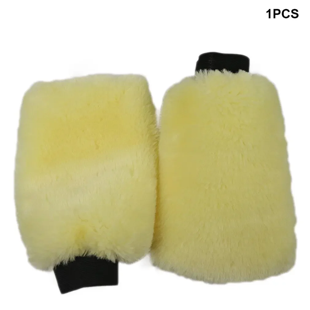 1 PC Car Wash Wool Gloves Wool Velvet Waxing Thick Double-Sided Gloves Car Cleaning Tools Cleaning Supplies