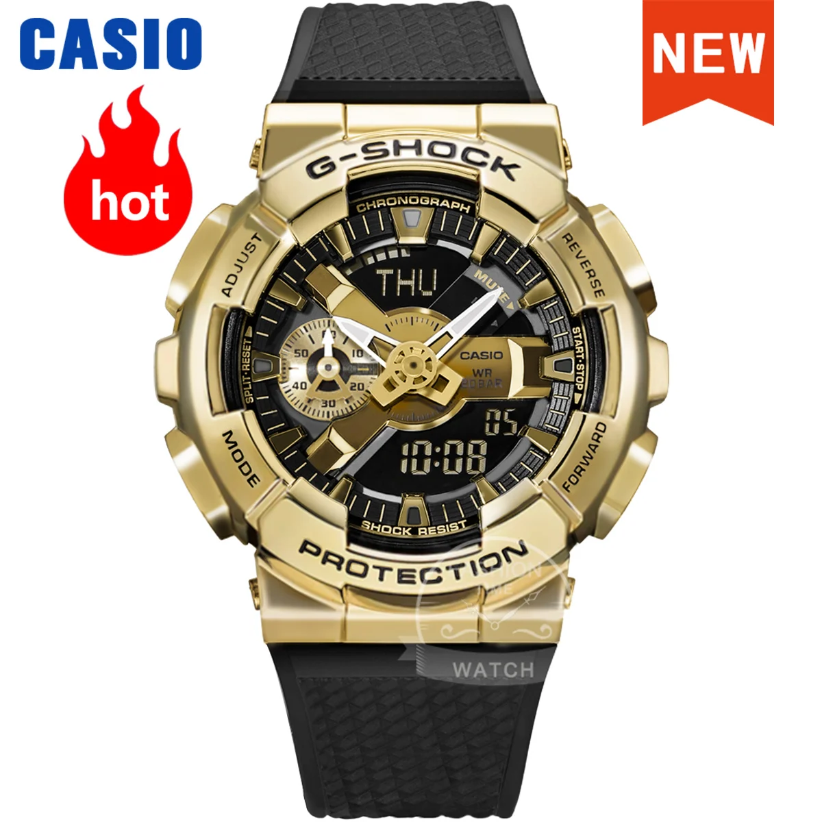 Relógio Casio G Shock para homens, impermeável, luminoso e antishock, militar, Top luxo, edição limitada, GM-110G-1A9