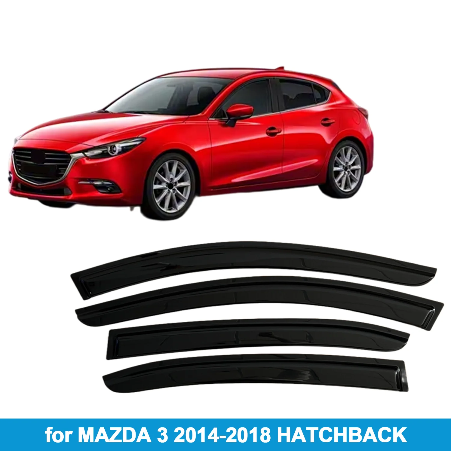 

Оконный козырек для MAZDA 3 2014-2018 HATCHBACK, защита от дождя, боковой дефлектор, защита от атмосферных воздействий, лента для наружного крепления