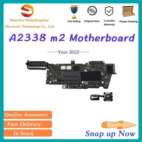 Original Brand New For MacBook Pro 13-inch A2338 m2 m1 Motherboard With Touch ID 8G 16G 512G 1TB 2TB Tested Good Replacement