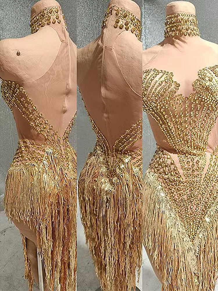 المرأة مثير شبكة مرصعة بأحجار الراين ارتداءها مرونة انظر من خلال ملهى ليلي ملابس الرقص حفلة عيد ميلاد أداء الزي #5