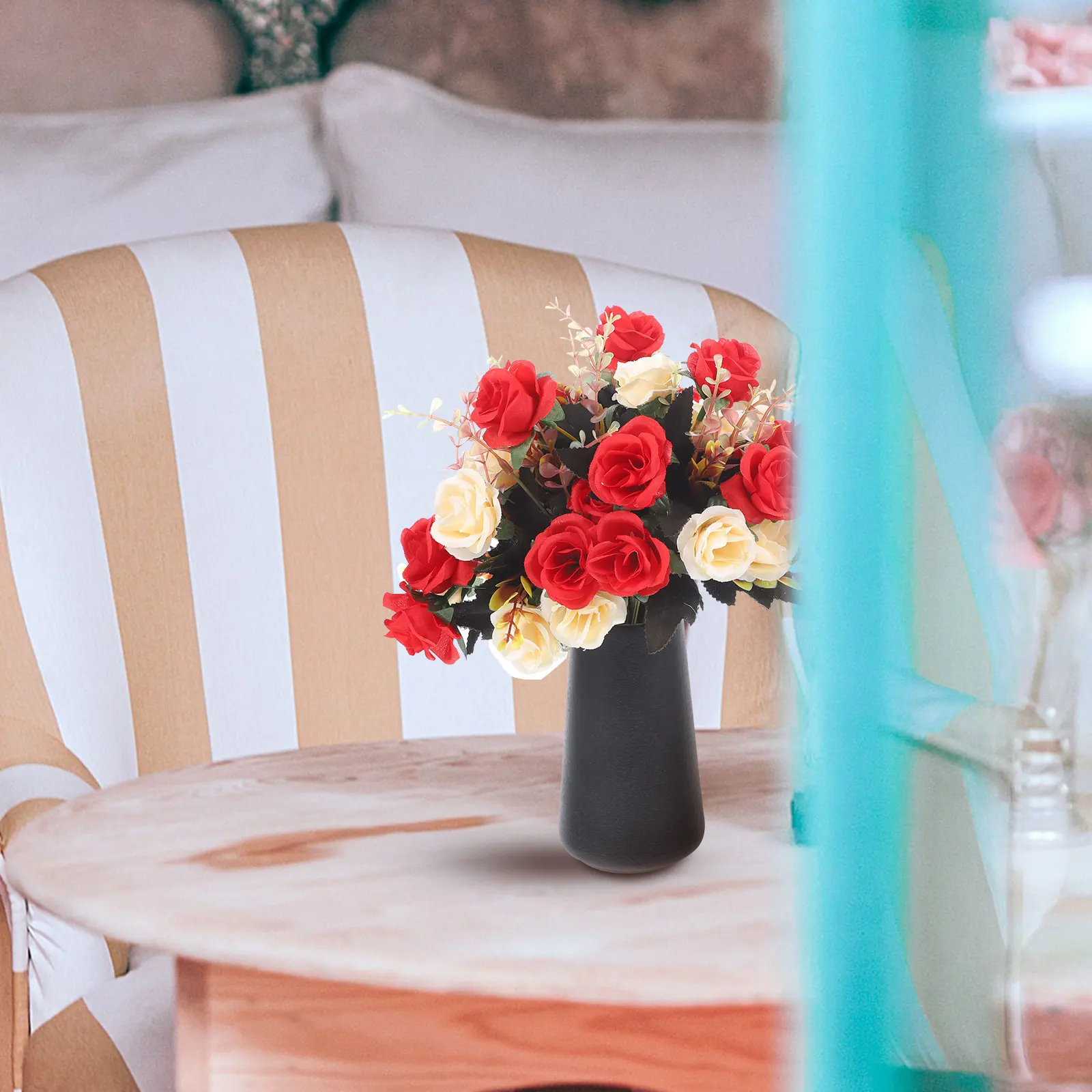 

Wide Mouth Ceramic Vase Elegant Simple Style for Flower Arrangement Dried Flowers Decorative Vases Home Living Room Decoration