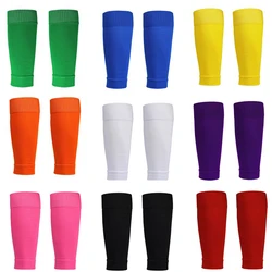 1 Pair Fottball Shin Guards Adults Kids Sports Leg Cover Calf Sleeves Soccer Pads Protection Gear Kicking Ball High Elasticity