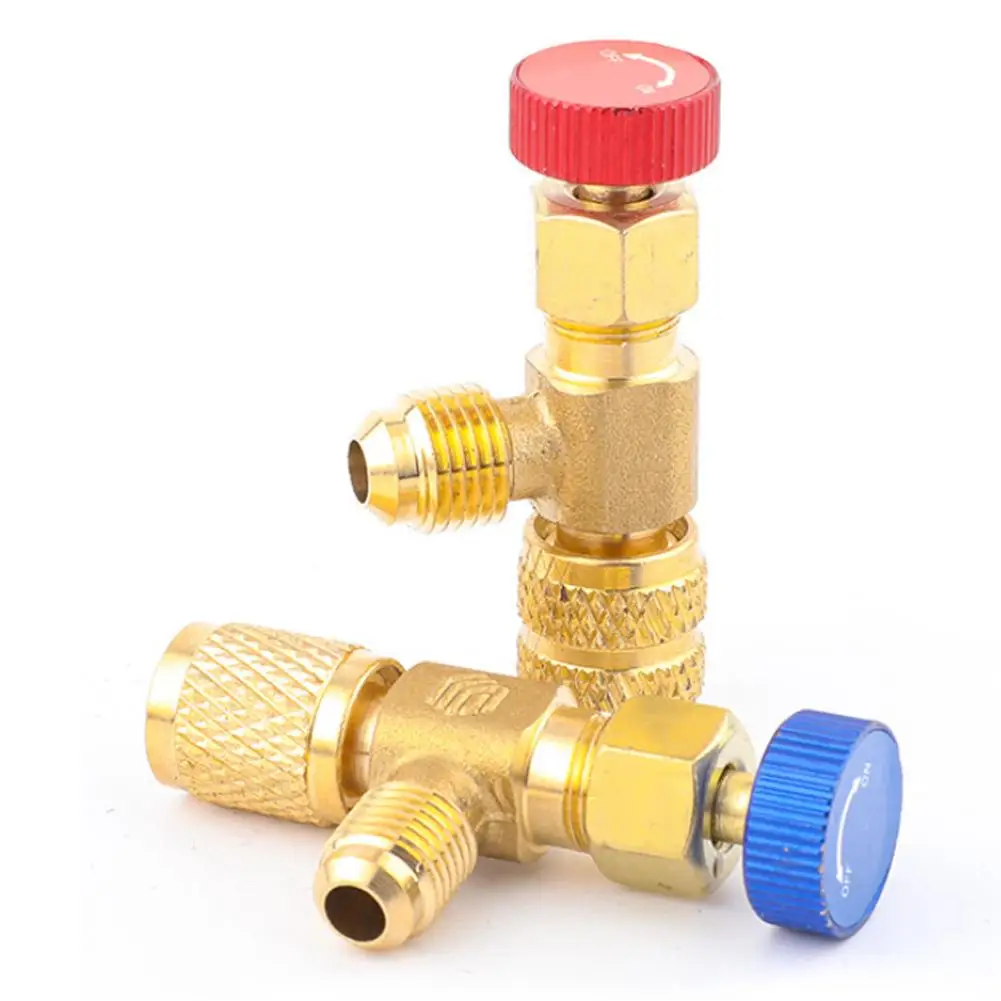 1pc ferramenta de refrigeração válvula de segurança ar condicionado 5/16 "1/4" macho/famale Polegada mangueira de carregamento rosca válvulas adaptador h1j8