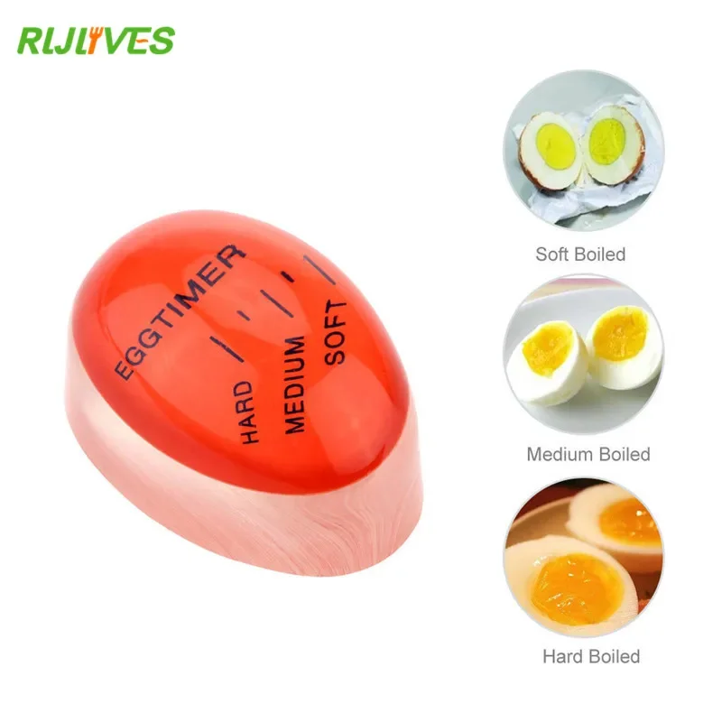 RLJLIVES 1Pc Egg Perfect Color Changing Timer Yummy Soft Hard Boiled Eggs Cooking Kitchen Eco-Friendly Resin Eggs Timer