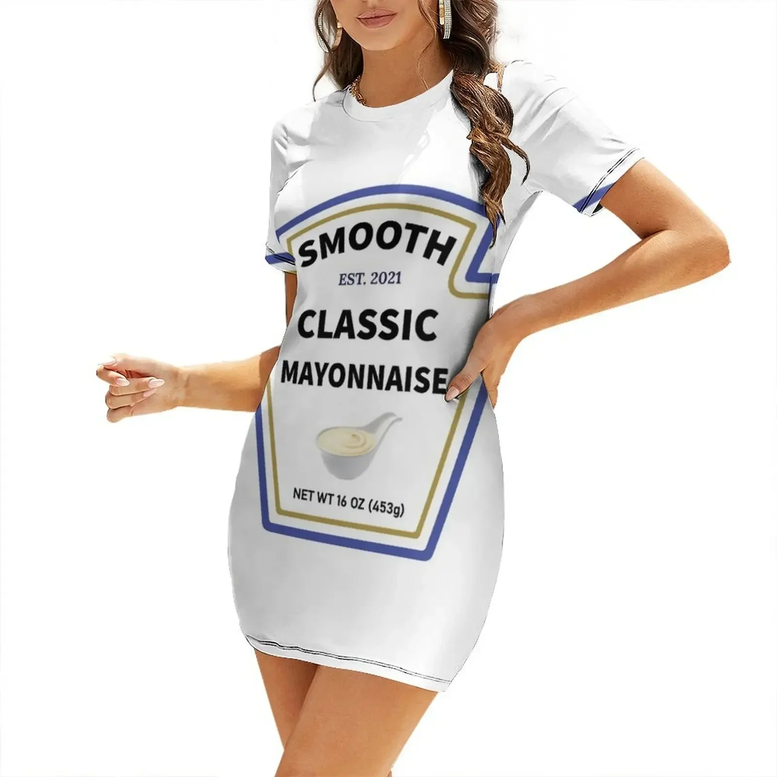 

Smooth Classic Mayonnaise Halloween Costume Short-Sleeved Dress Woman fashion Evening dresses bandage dress women clothes