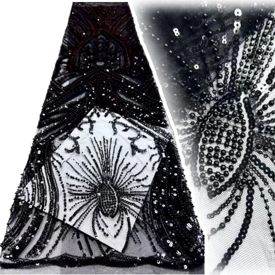 

African Lace Fabric Sliver Latest Nigerian Laces Fabric High Quality Sequins Net Fabric Mesh Lace French Sequins Lace TP1676