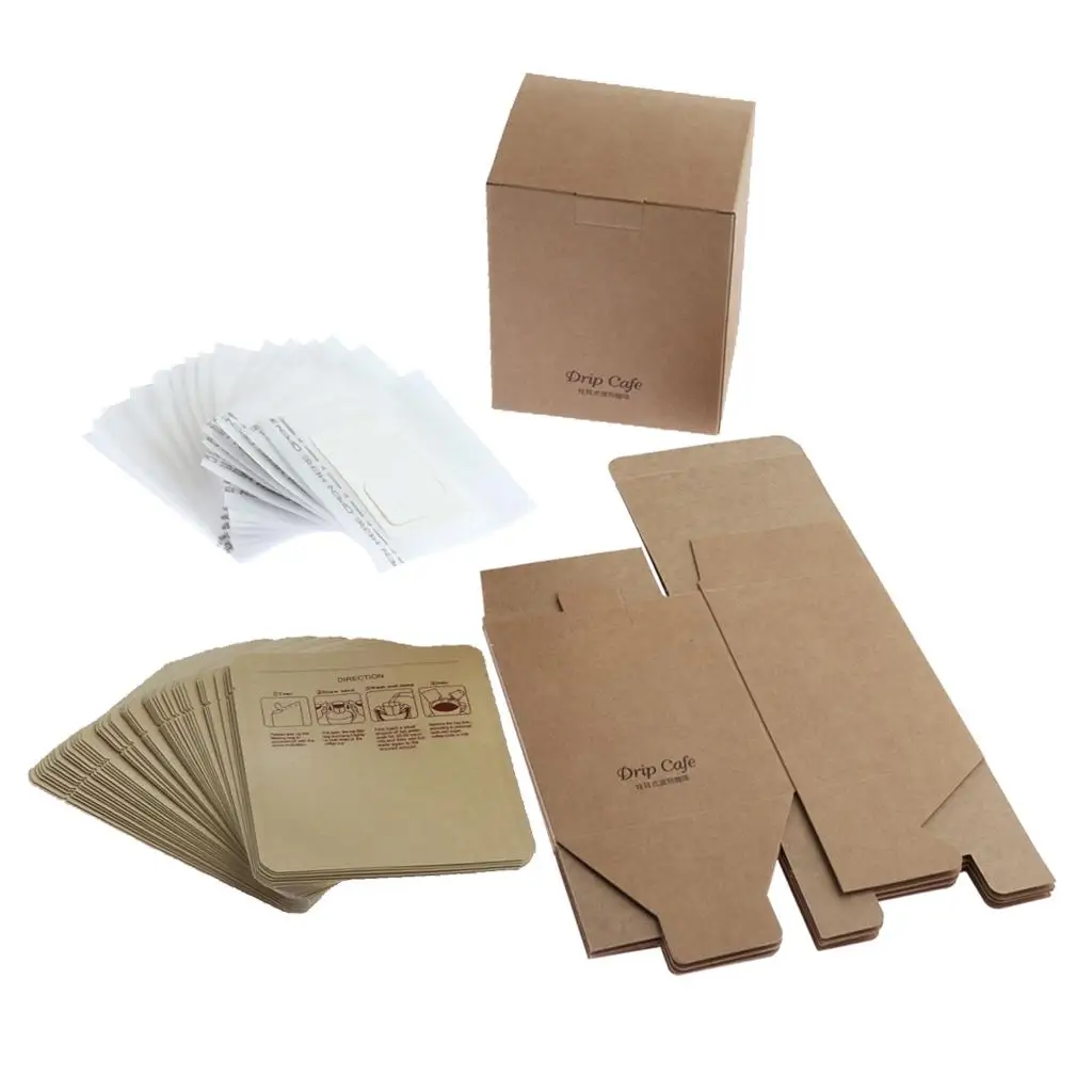 Hanging Ear Drip Coffee Bags 50 Sets Coffee Filter Compatible with Mini Coffee Machine and V60 Brewing