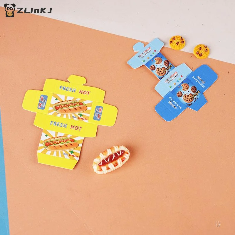 ▶5 Sets Miniature Fast Food Packaging Boxes 1:12 Scale Dollhouse Hot Dog Bread Cookie Boxes For Doll House Kitchen Scene Decor view 3