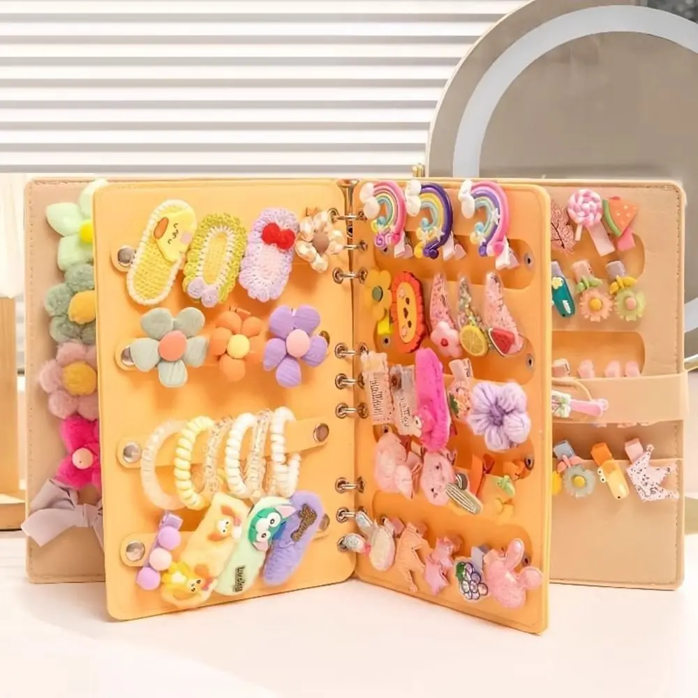 Large Capacity Hair Accessories Storage Book Space Saving Foldable Hairband Storage Bag Loose-leaf Hair Bows Organizer