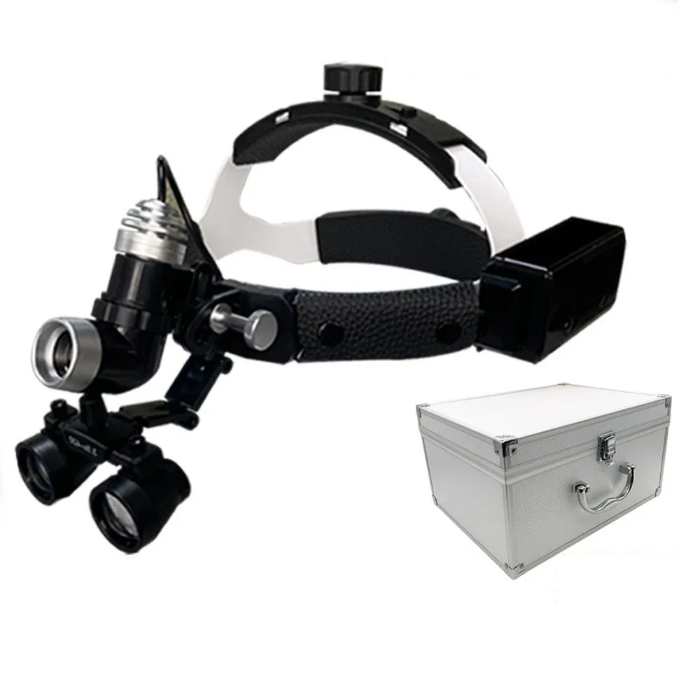 Equipo especializado lupa Dental con luz Led, faro quirúrgico, Binocular, 2.5x, 3.5x