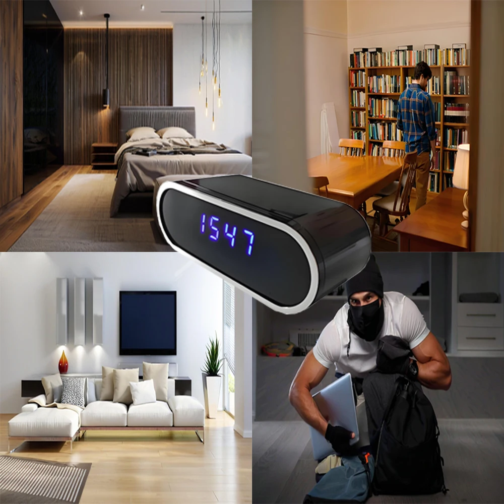 HD 4K multifunctional mini camera, supports WIFI remote viewing, motion detection, equipped with 9 infrared night vision lights