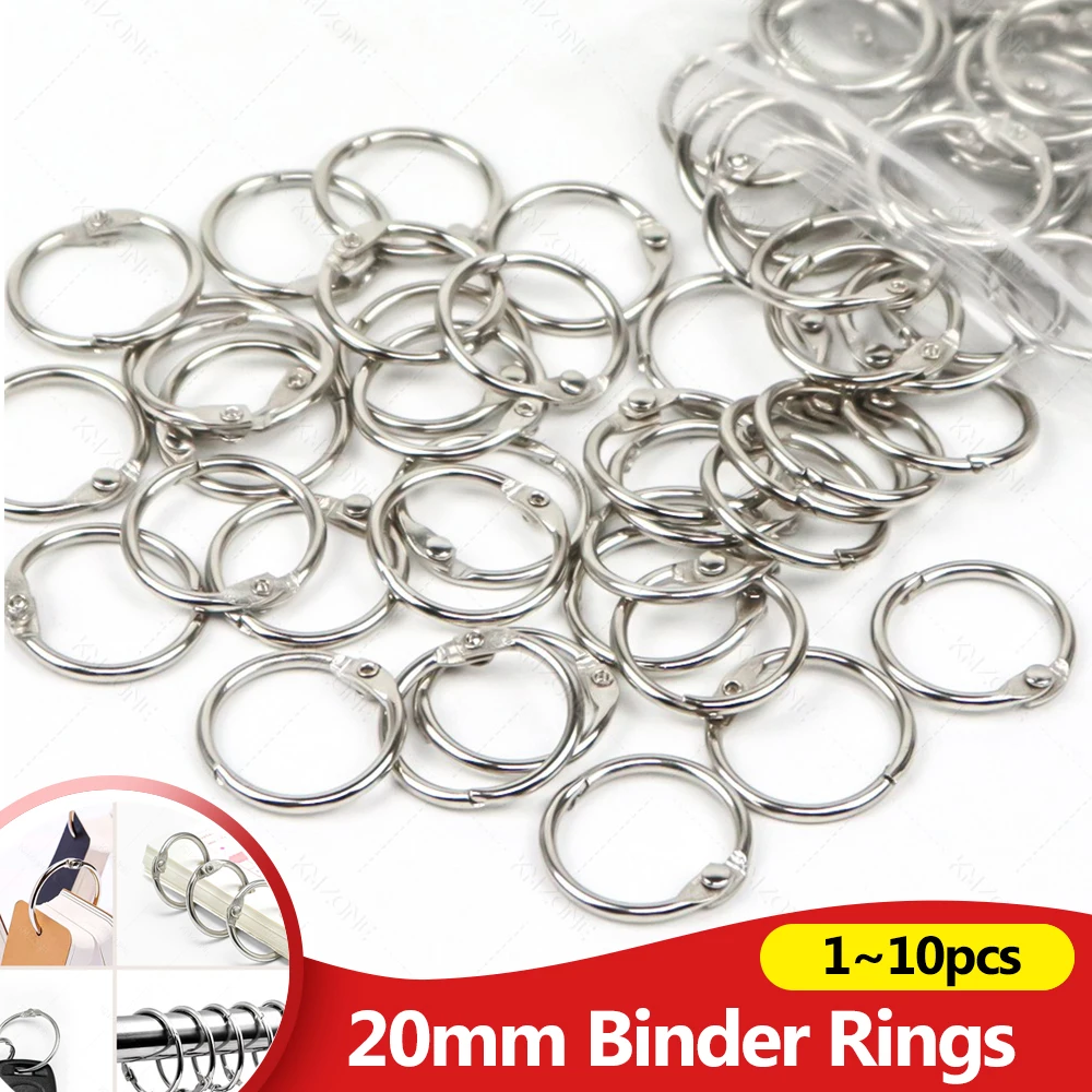 20mm Metal Binder Rings DIY Albums Loose-leaf Book Hoops Office Binding Supplie Photo Album Circle Keychain Notebook Scrapbook