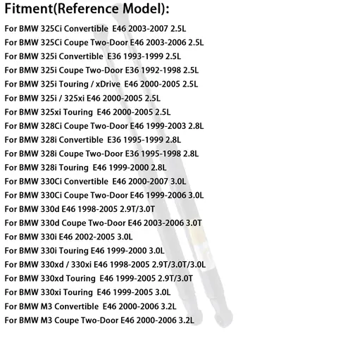 2pcs Front Gas Spring Strut For BMW 3 E36 E46 M3 Coupe Touring 1999-2005 Bonnet Hood Air Lift Accessories 51238202688 10 best sales bmw e36 touring - №2