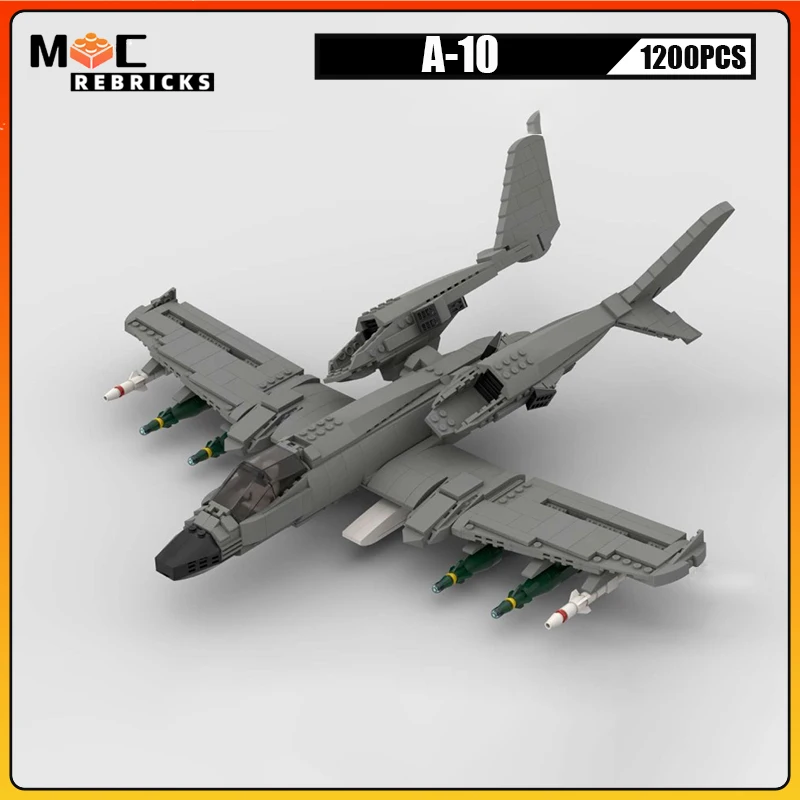 

WW II Military Weapons MOC Building Block A10 Fighter DIY Assembly Model Technology Bricks Toy Kid XMAS Gift Collector Kit