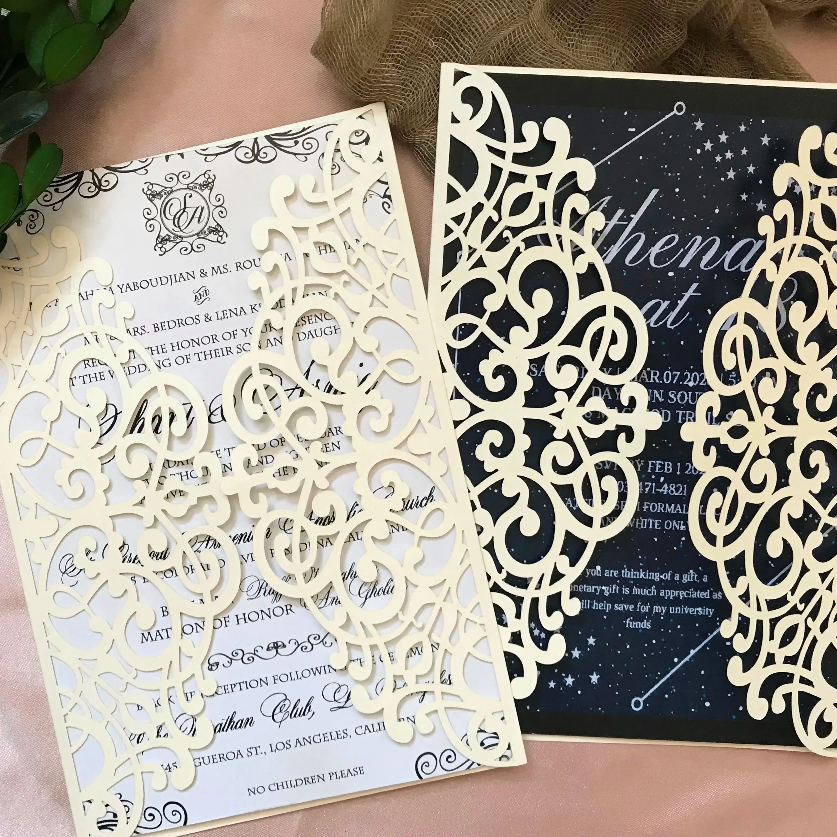 10pcs Custom  Laser Cut Wedding Invitation Card, Engrave Invitation Cover,Many Colors Optional for Party Decoration