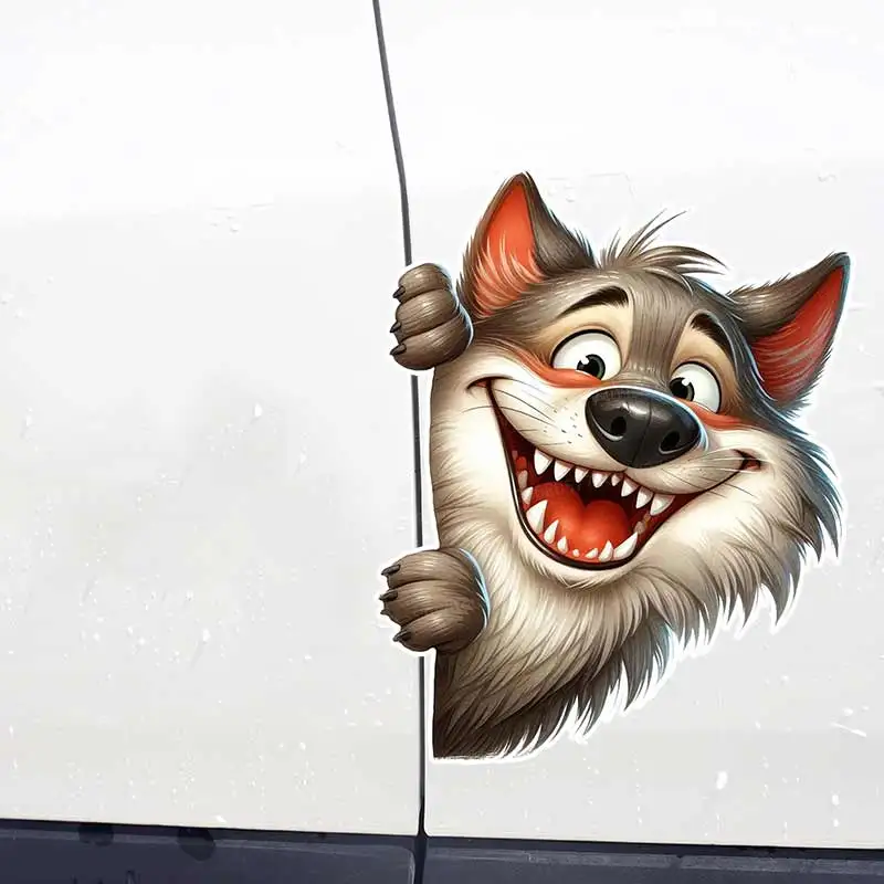 

Funny Wolf Animal Car Sticker Vinyl Decal Waterproof Rear Window Motorcycle Camper Bumper Truck Laptop Decoration SH1169