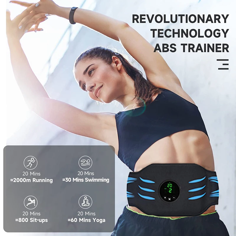 New Smart Abdominal Muscle Stimulator Body Slimming Belt Waist Band Abs Trainer Lose Weight Home Fitness Equiment Dropshipping