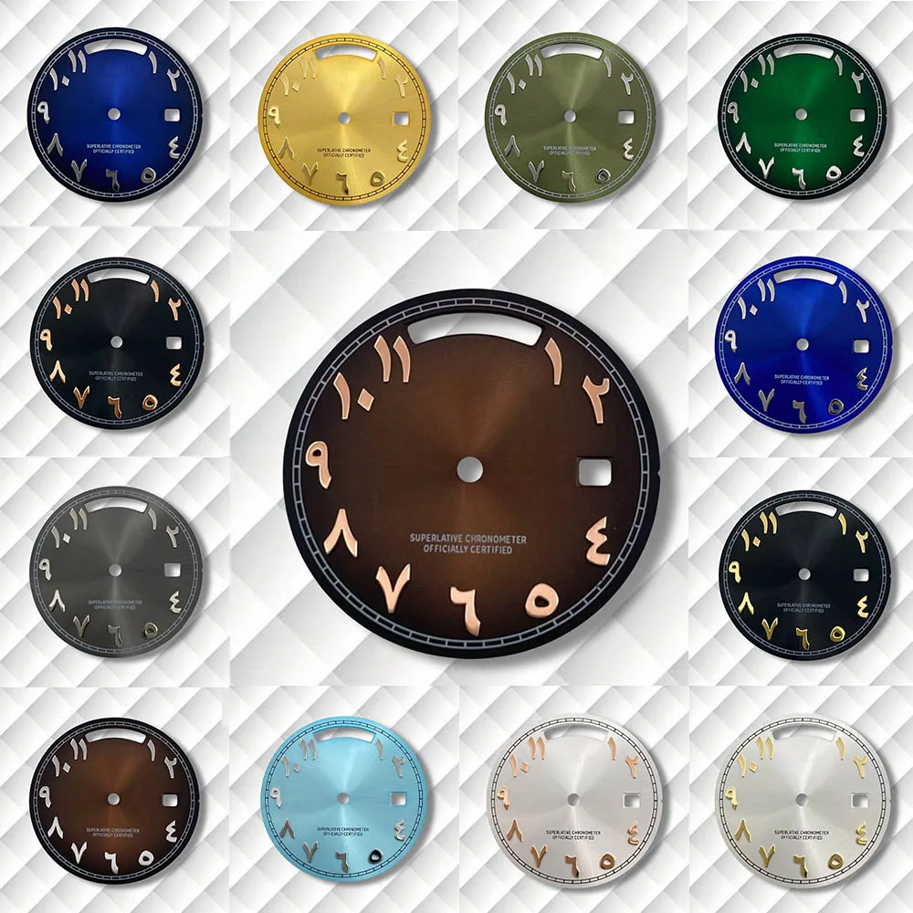 

31mm S Logo Dial Day And Date Arab Sunray Dial Fit 8285 Movement High Quality Watch Modification Accessories No night light