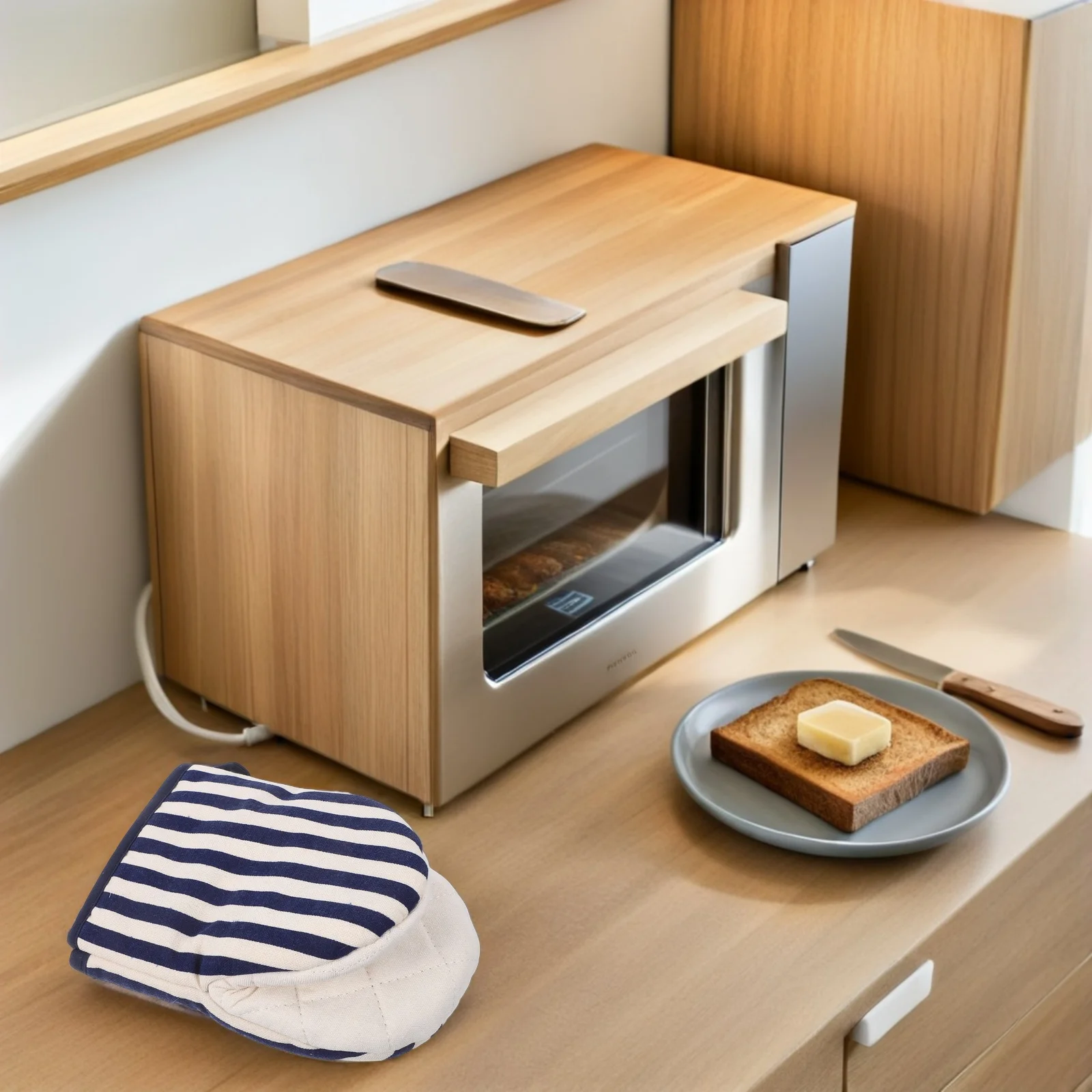 

Microwave Oven Mitts Heat Resistant Cotton Kitchen Gloves Non-Slip Baking Grilling Cooking Pot Holders Oven Glove