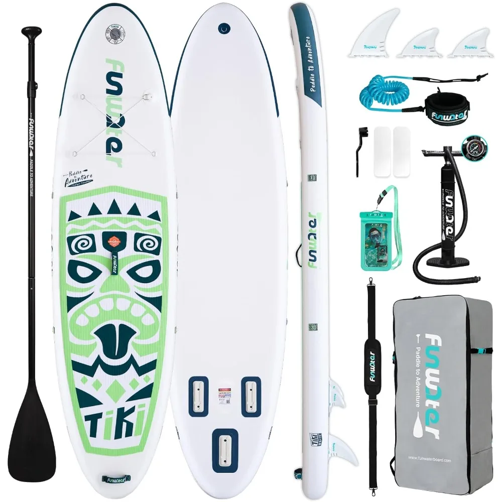 

Inflatable Ultra-Light (17.6lbs) SUP for All Skill Levels Everything Included with Stand Up Paddle Board, Adj Floating Paddles,