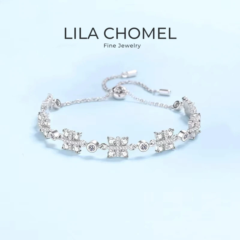 

Brilliant Women Platinum PT950 Bracelets Valentine's Day 2.16CT Moissanite Diamond Girlfriend Birthday Gift Lady Fine Jewelry