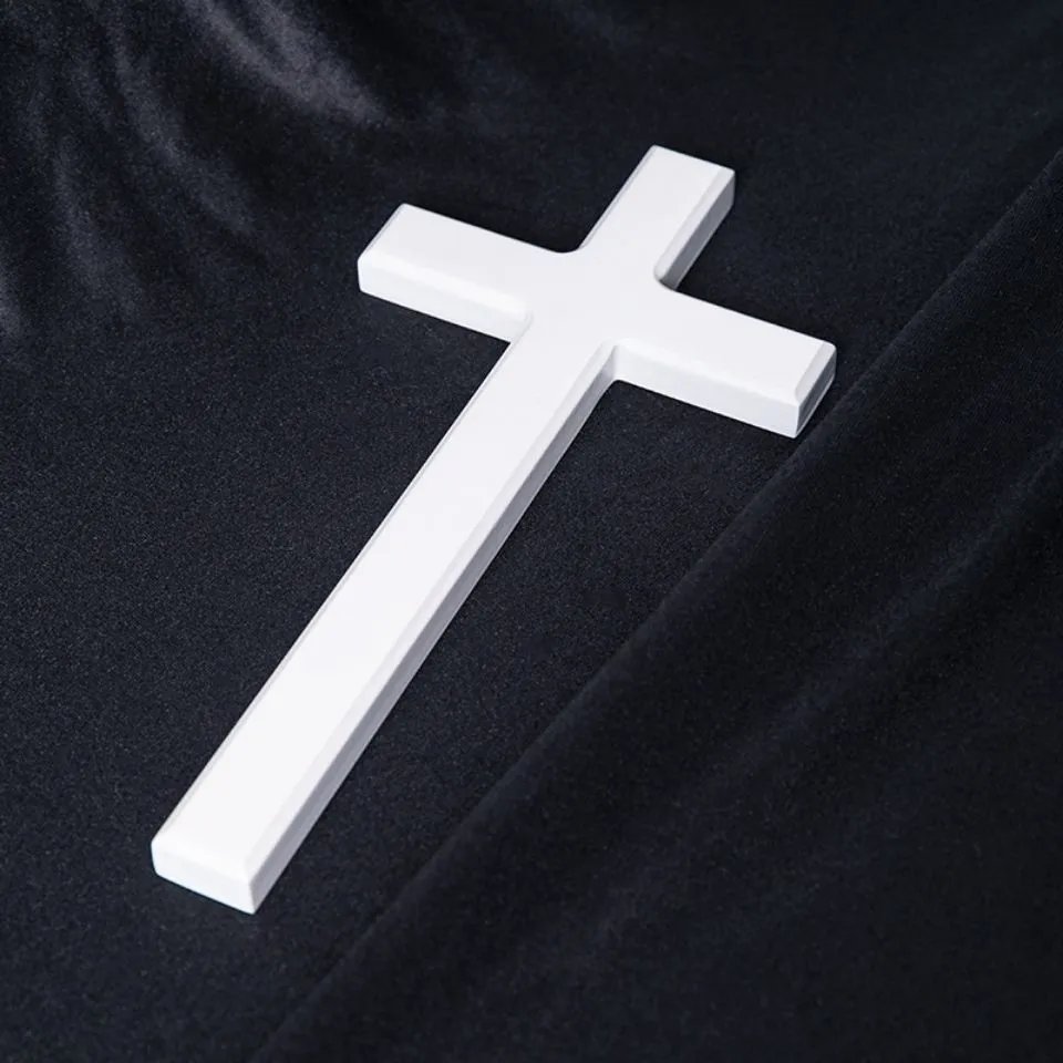 Wandkreuz aus Holz für Heimdekoration, Holzkreuze für die Wand, christliches Wandkreuz, dekoratives Wandkreuz, weißes Jesus Christus, Kirche – Detail 8