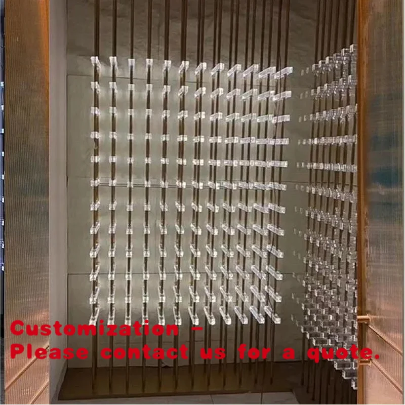 custom.Luminous Modern Acrylic Wine Rack with LED Lighting Tiered Panel Design 40-49 Bottle Capacity