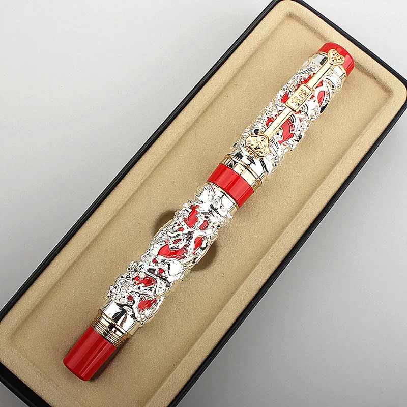 Jinhao Dragon Phoenix Classic Style Metal Fountain Pen 0.5mm Nib Steel Ink Pens for Gift Office Supplies School Supplies