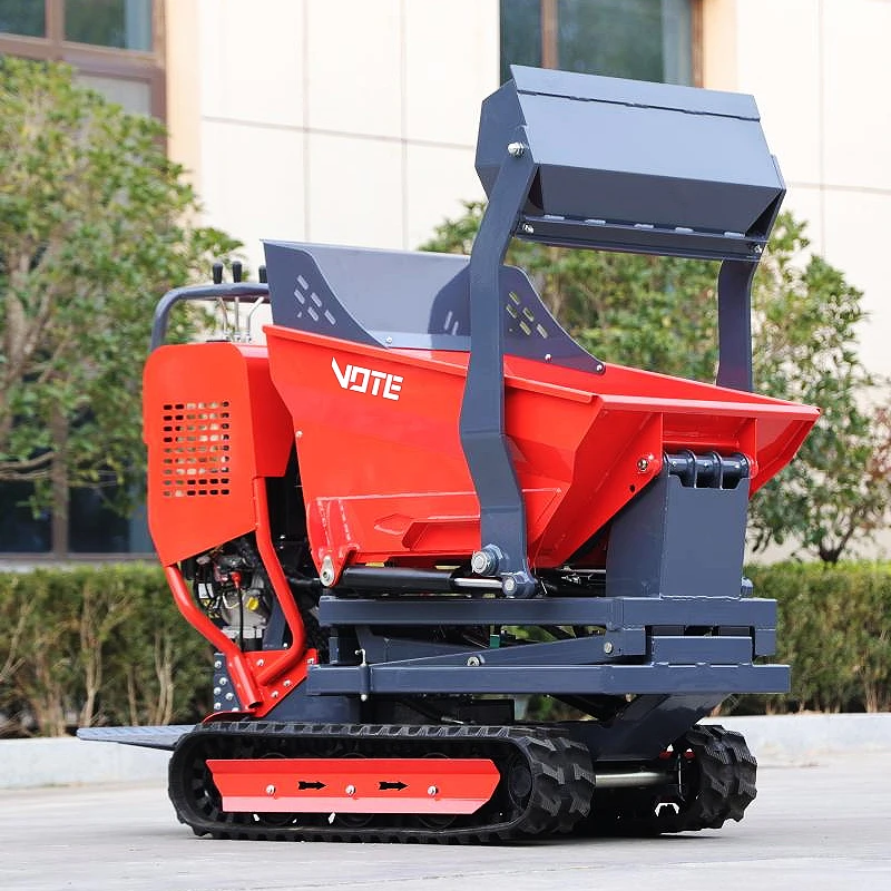 Mini Dumper personalizado para jardim, Uso de construção doméstica, Esteira Agrícola Diesel, Alta eficiência hidráulica