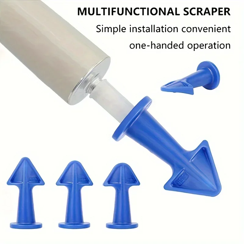 

Blue Caulking Tool Set 3PCS Silicone Sealant Nozzle Applicators, Plastic Caulk Finishing Tools for Kitchen, Bathroom, Window