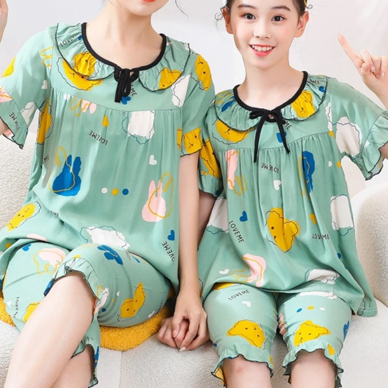 

Girls Sweet Casual Short Sleeve Undershirt Cute Ruffle Trim Breathable Soft Cotton Loose Fit Layering Top for Kids Daily Wear