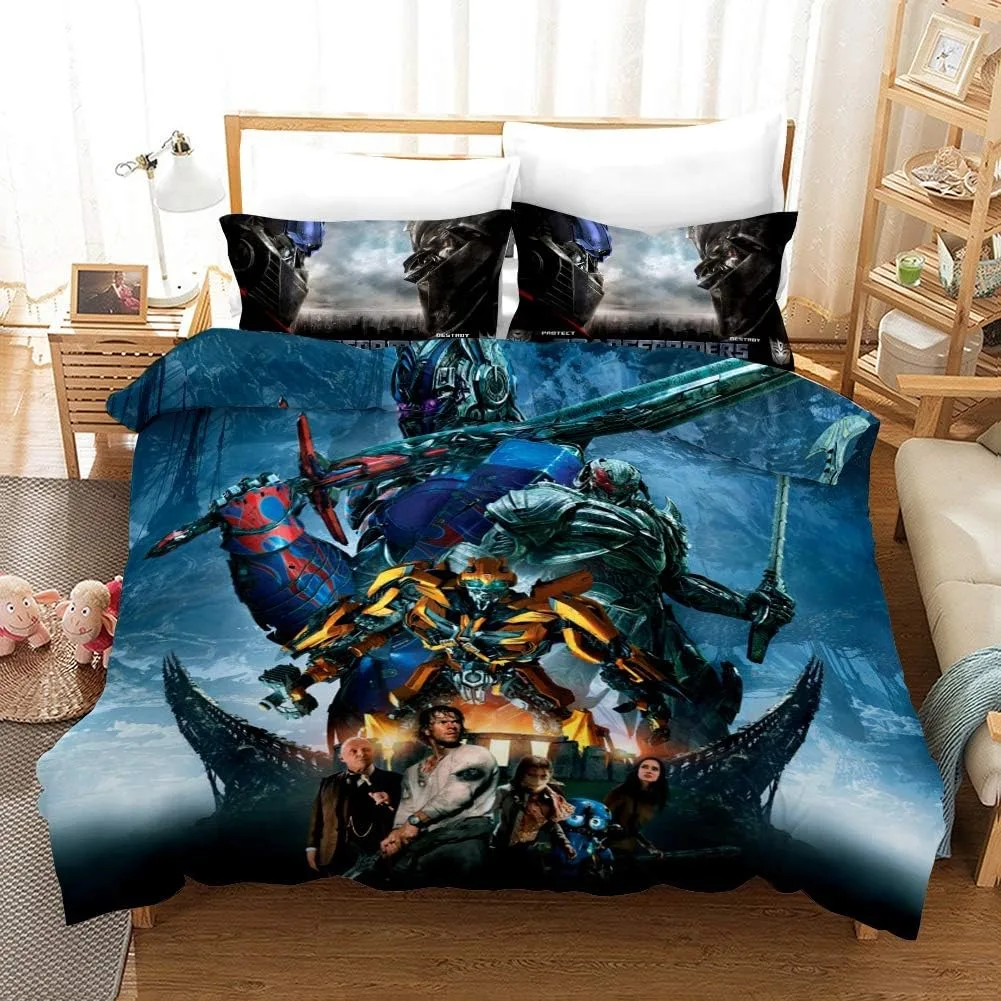 Transformers Robot Bedding Set Duvet Cover Set Lightweight Soft Duvet Cover Decorative Bedding for Teenagers Boys Girl Gift