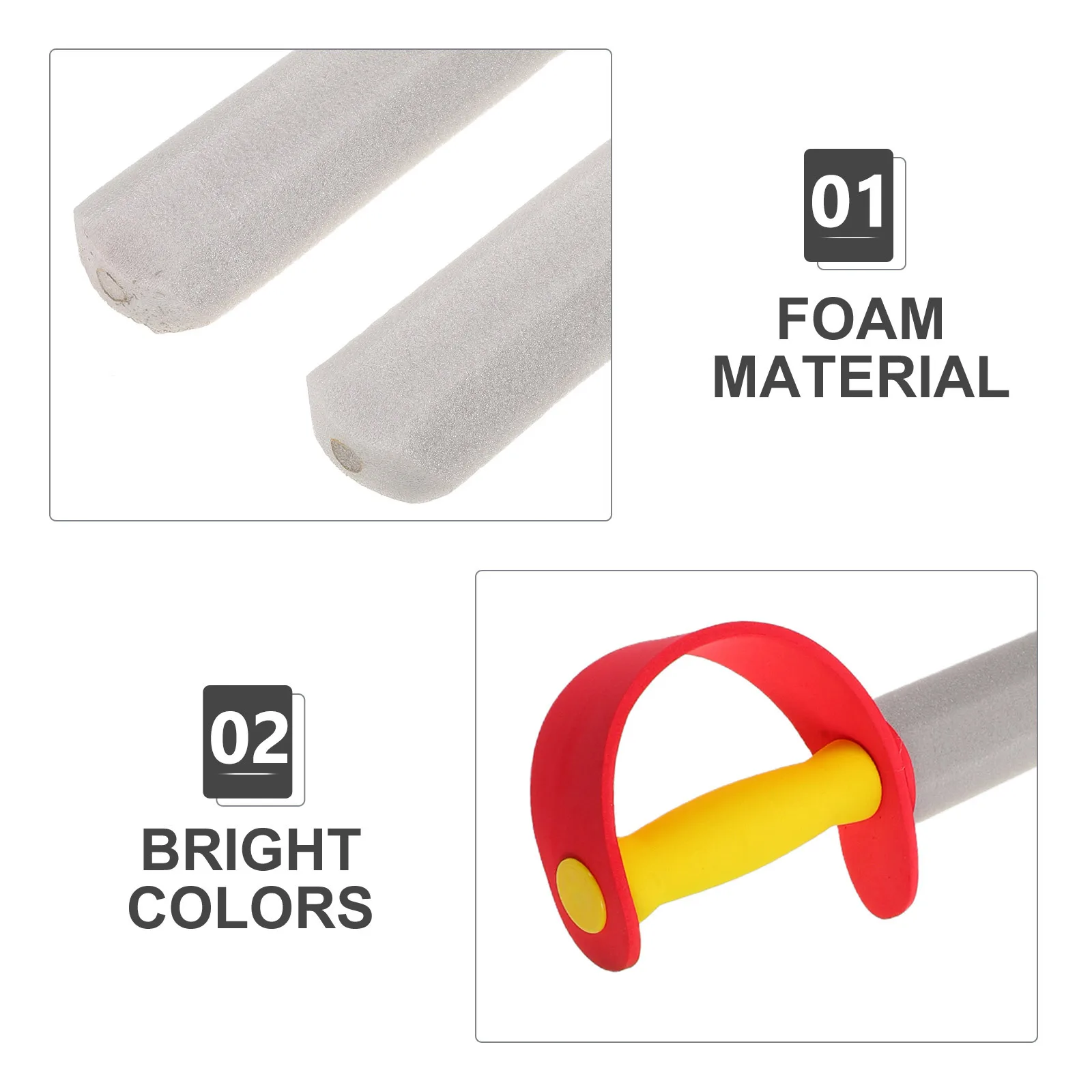 Accessoires d'épée en mousse pour enfants, 2 pièces, 54Cm, épées d'entraînement de Style médiéval aux couleurs vives pour cadeaux de fête, spectacles sur scène