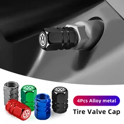 4Pcs Car Wheel Tire Valve Caps Dust Covers Accessories For VW GTI Polo Golf Passat Tiguan Arteon Touareg Taigo Caddy Jetta