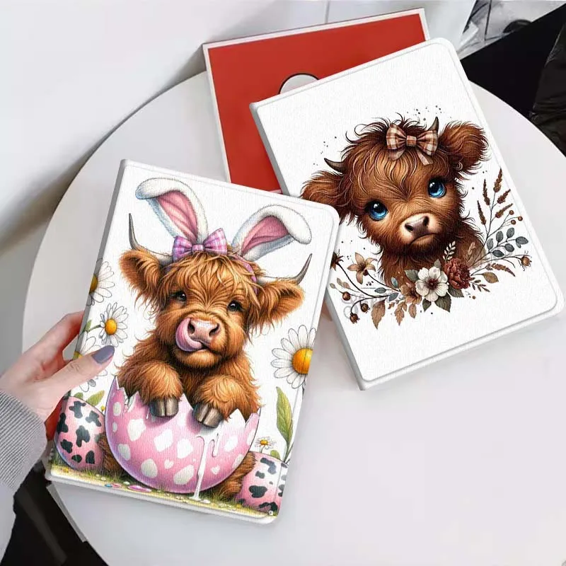 

Cartoon Art Cattle Flower Gift For Xiaomi Mi Pad Mini 4 5 6 7 SE Pro Plus Redmi Pad 2 SE 2025 8.8 11 Foldable Tablet Case