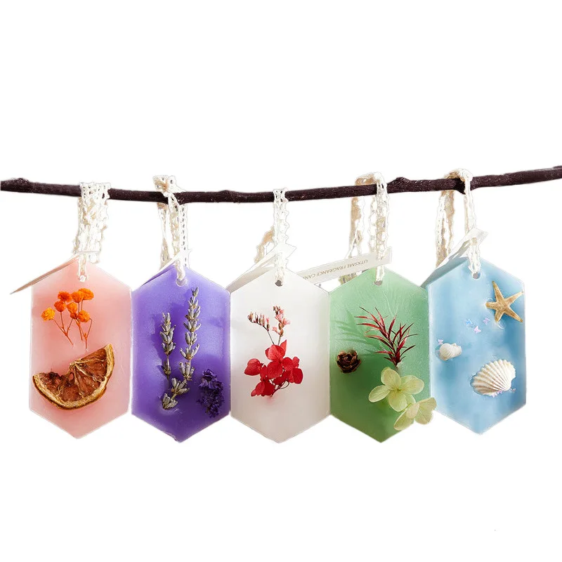 5 PCS Grapefruit Aromatherapy Wax Slice Dry Flower Fragrance Slice Wardrobe Indoor Pendant Bathroom Aromatherapy Ornaments