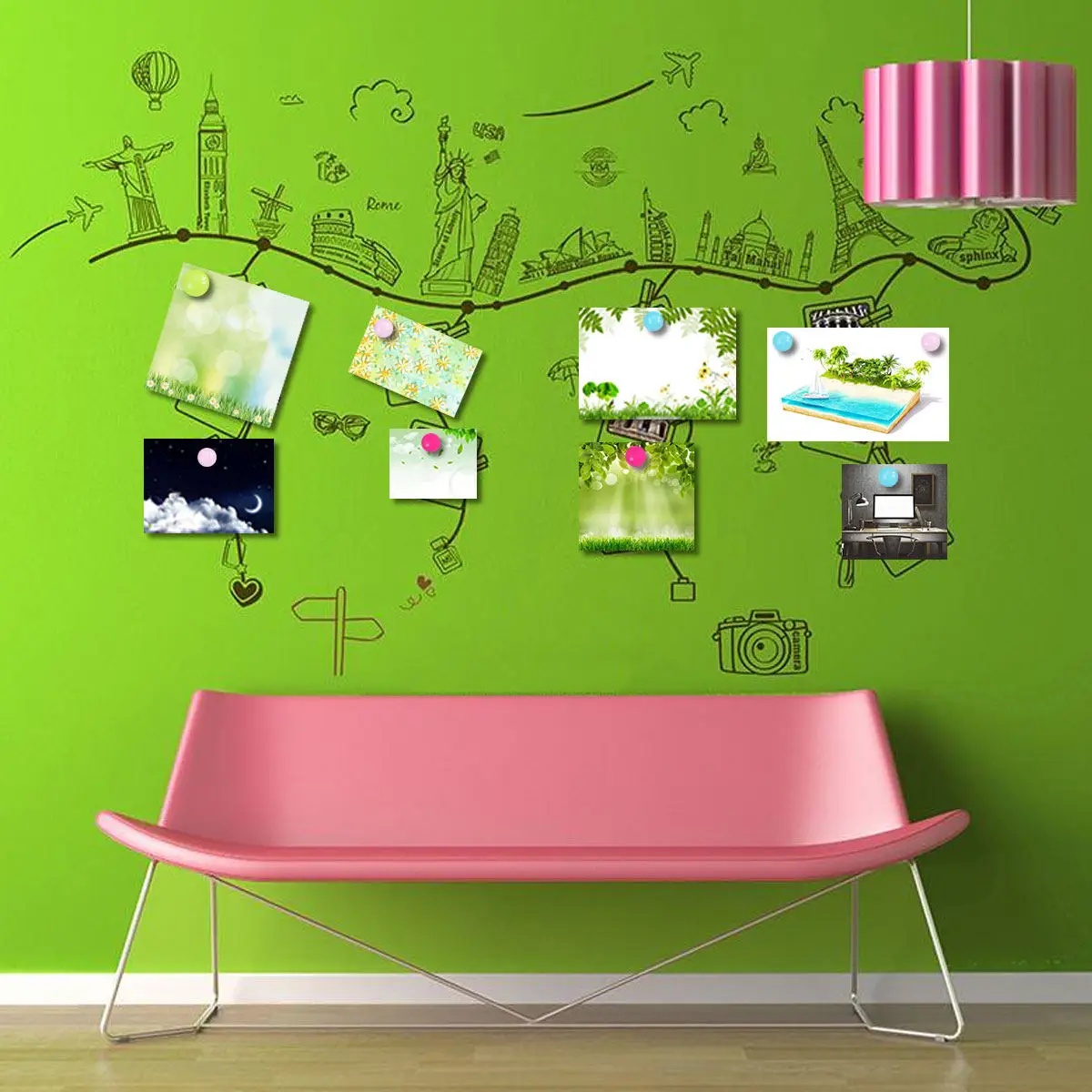 100 Piezas de Chinchetas Decorativas en Forma de Bola de 10 mm, Colores Surtidos, para Tableros de Corcho, Mapas, Pósters, Oficina