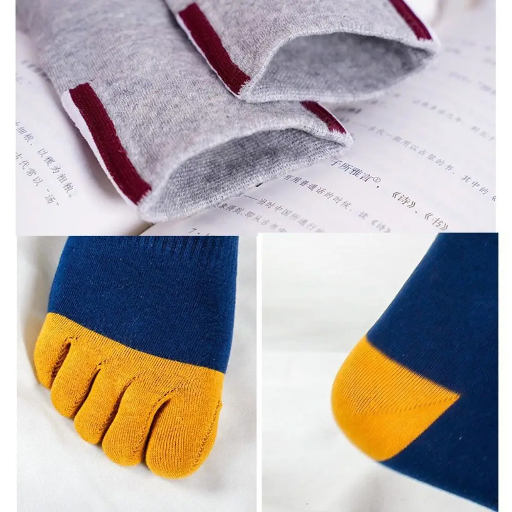 

5 Pair Fashion Comfortable Five-Toe Socks Sweat-absorbing Casual Split Toe Socks Breathable Cotton Socks For Man