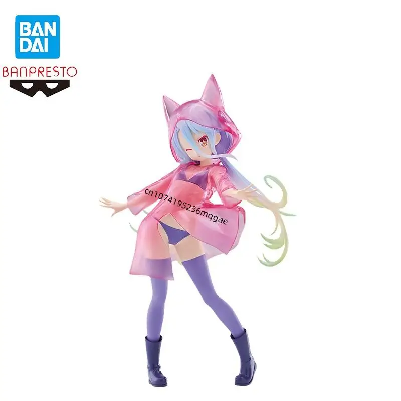 Original Bandai Banpresto NO GAME NO LIFE Shiro ESPRESTO impermeable brillante Anime figuras de acción modelo problemas artículos coleccionados