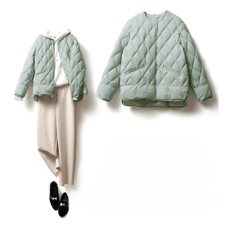 ملابس خارجية شتوية مريحة من نسيج النايلون، سترة نسائية قصيرة وخفيفة الوزن وعصرية #4