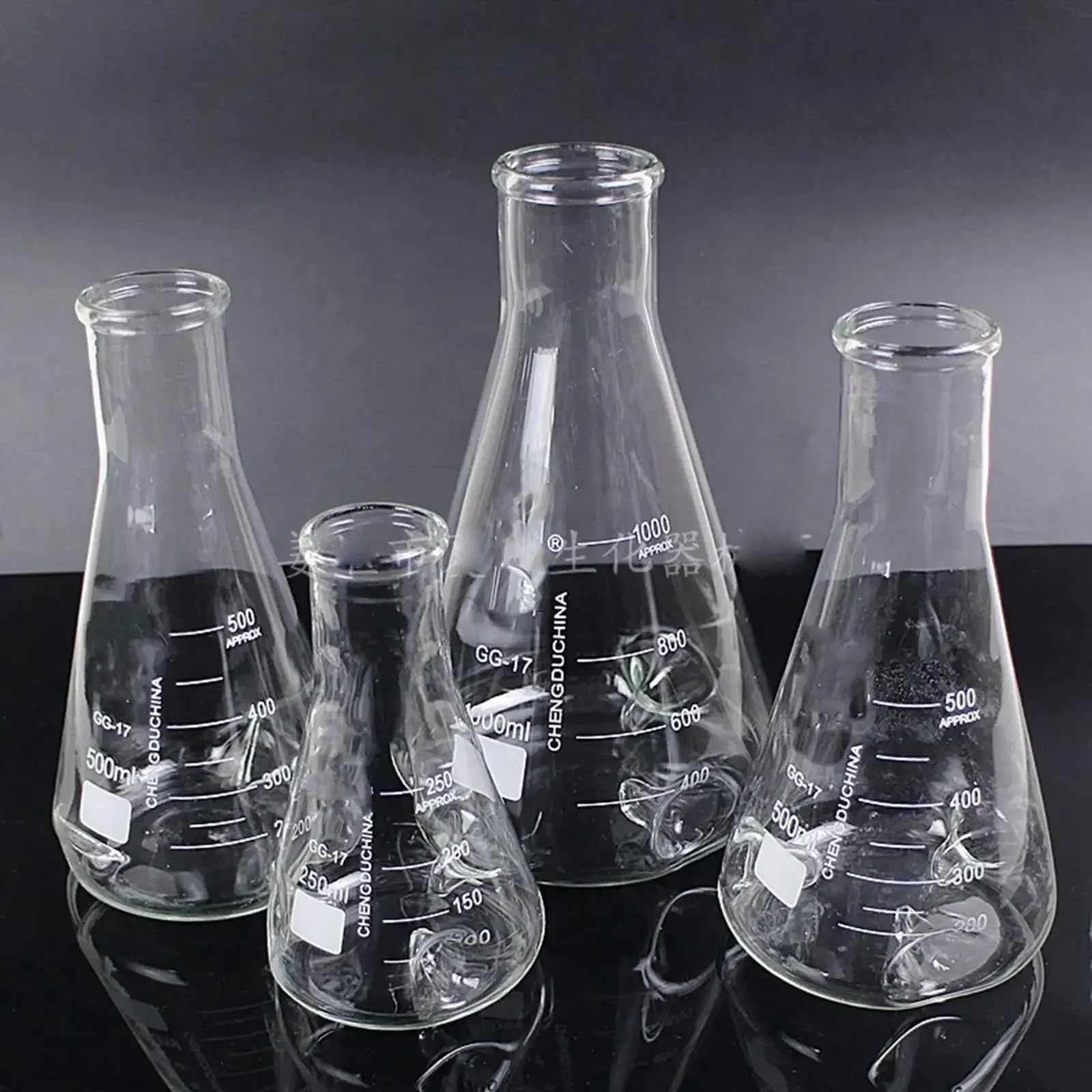 250ml 500ml 1000ml 2000ml 3 Thorns Borosilicate Glass Baffle Shake Conical Erlenmeye Flask Boro Glass Laboratory Glassware